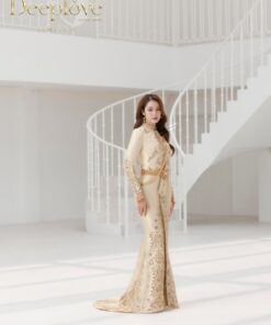ชุดไทยแต่งงาน MALAI มาลัย สีทองแขนยาว