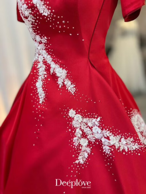 ชุดยกน้ำชาปัก craftsmanship ลายดอกไม้มงคล - Image 3