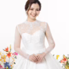 ชุดเจ้าสาวมินิมอลทรงบอลแกว ผ้าไหมดัสเชล
